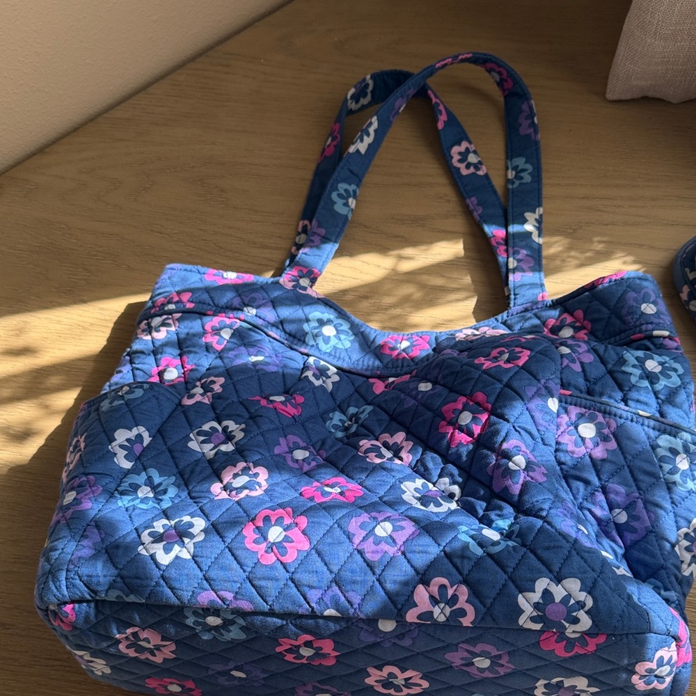 Vera Bradley Blue Floral Quilted Tote